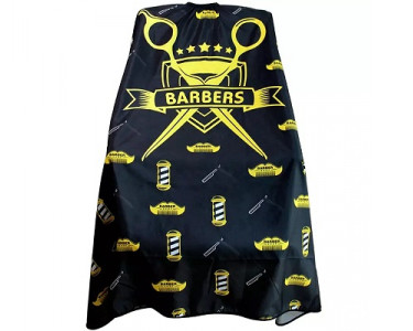 BLACK & YELLOW HAIRDRESSING BARBER CAPE
