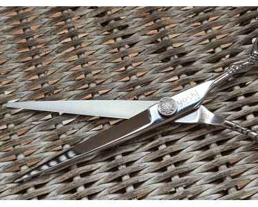 Yoshi 6.5" offset Crane Dragon Micro scissor Japan made.