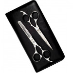 CLASSIC DELUXE WHITE LINE 6.5" BARBER SCISSOR SET