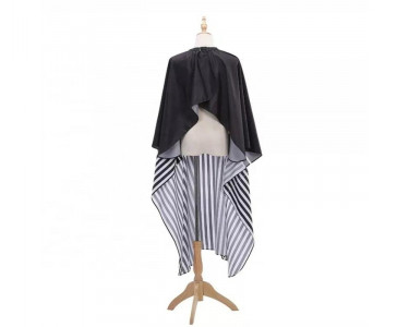 BLACK & WHITE HAIRDRESSING CAPE Length: 142cm x 156cm. Made from comfortable, lightweight, anti-static, waterproof, pongee polyester fabric. Barber Cape. It’s reusable and can wipe clean, machine-wash warm, or dry-clean. We suggest you hang it for drying