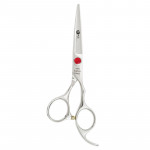 RED CRYSTAL 5.5 INCHES 440C HAIRDRESSING SCISSORS