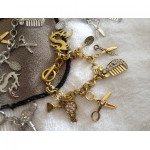 Charm bracelet Bling Bling. Gold plated.