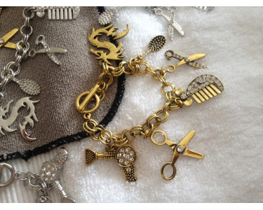 Charm bracelet Bling Bling. Gold plated.