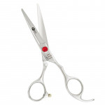 RED CRYSTAL 5.5 INCHES 440C HAIRDRESSING SCISSORS